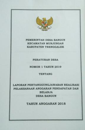 LAPORAN REALISASI DAN PENYELENGGARAAN PEMERINTAHAN DESA BANGU TAHUN 2019